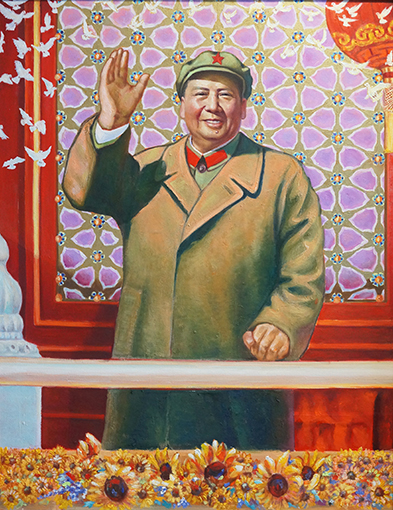 《东方红》我们心中红太阳--人民领袖毛泽东130cmX100cm2016年6月.jpg
