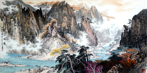 《靠山人家》规格：138x68cm 2015年创作.png