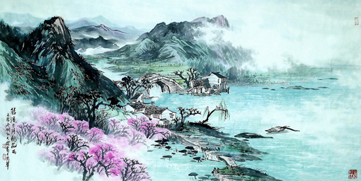 《苕溪三月桃花雨》规格：138x68cm 2012年创作.png