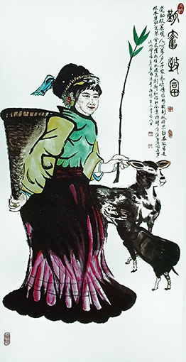 吴万福作品《勤奋致富》规格：136X69cm.jpg