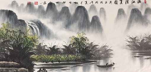 莫松生作品《漓江清夏图》规格：68x138cm.jpg