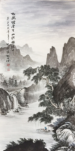 莫松生作品《松风烟云里  山河锦绣中》规格：68x138cm.jpg