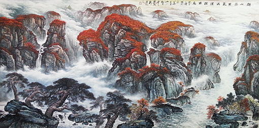 1557905458114120.jpg 安茂水作品3《群山染紫气鸿运扑面来 》.jpg