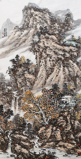 秋风掠过林木红136x70㎝.jpg