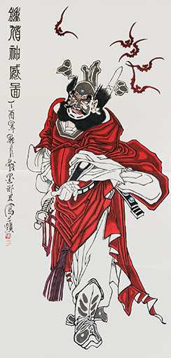 《钟馗神威图》规格：138cmx70cm.JPG