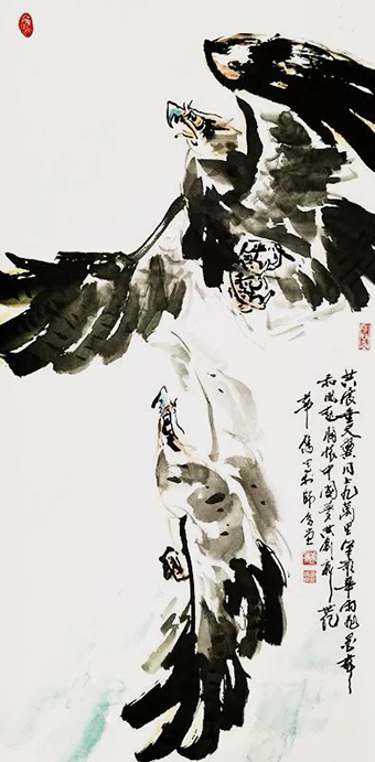 共展垂天翼 同上九万里 华鹰 138×68cm 2006年.jpg