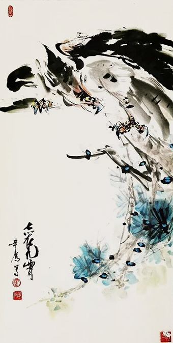 志在九霄 华鹰 138×68cm 2001年.jpg