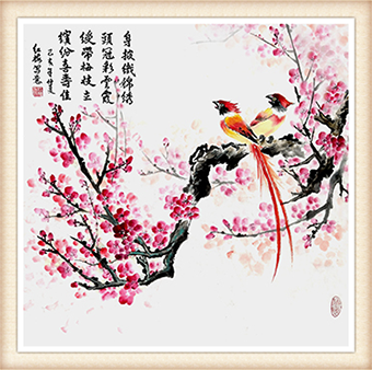 《五福双寿》68cmX68cm刘红梅2019年作（价格：每平尺5600元）.png