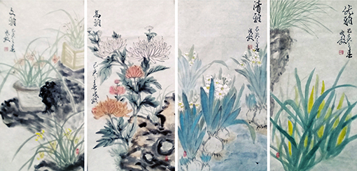 《花中四雅》规格：138cmx69cm.jpg