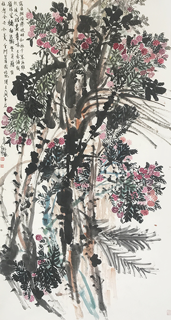 道金平作品《红袍千裹画难成》规格：180cmx97cm.jpg