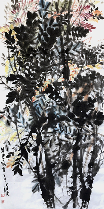 道金平作品《黄沙百战穿金甲》68x138cm,2017年。.jpg