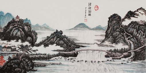 杨书英作品《阳澄湖畔》规格：134cmx68cm.jpg