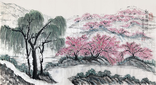 杨书英作《新桃换旧符》规格：98cmx48cm.jpg