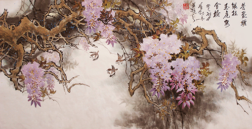 苍龙缠银柱 玉虎架金桥 69x138cm.jpg