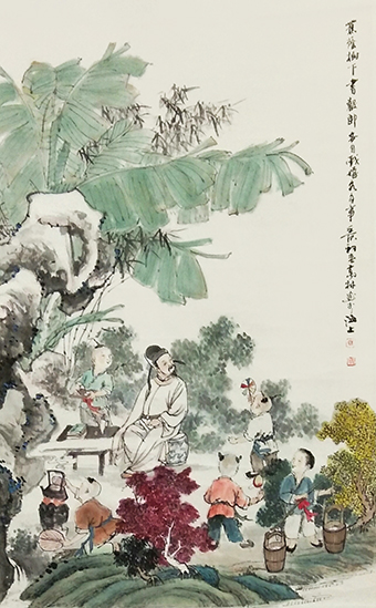 《蕉荫下的读书郎》规格：68×68cm千壬辰秋月.jpg