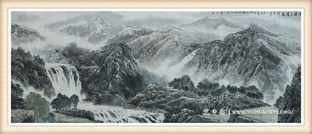 王继平作品《云锁千峰泉声百里》规格：丈二--价格：三万.jpg