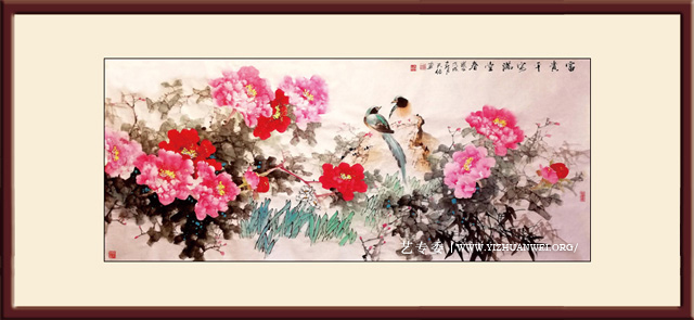 杨天佑作品《富贵平安满堂春》2018年创-尺寸：98cmx180cm--价格：每平尺15000元.jpg