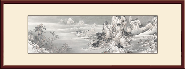 杨天佑作品-仿王诜《鱼村雪露图》2019年创-尺寸：-70cmx238cm--价格：每平尺15000元.jpg