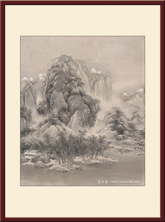 杨天佑作品-仿《范宽雪景寒林图》2019年创-尺寸：120cmx160cm-价格：每平尺15000元.jpg