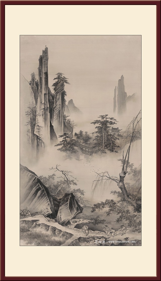 杨天佑作品-仿《马远踏歌图》2019年创-尺寸：100cmx160cm--价格：每平尺15000元.jpg