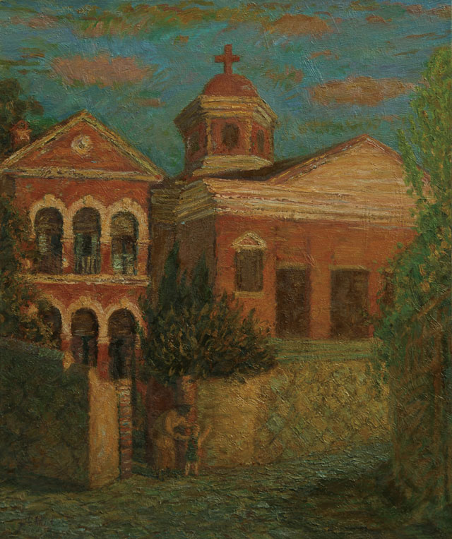 洪瑞生作品-《鼓浪屿三一堂》-规格：60cm×53cm-2000年-布面油画.jpg
