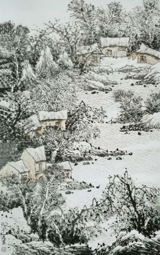 吴运光作品《乡村旧事》规格：85x55cm.jpg