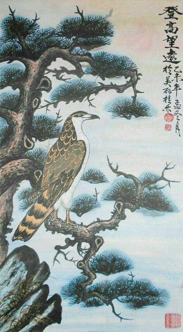 周乃山作品《登高望远》规格：138cmx70cm.jpg