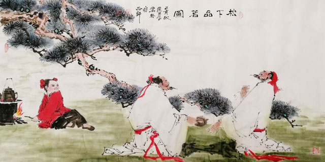 周兆平作品《松下品茗图》.jpg
