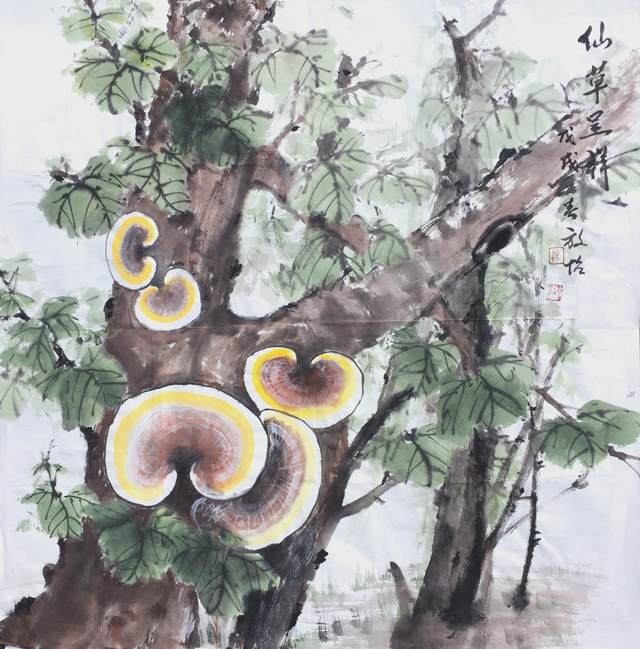 张放怡作品《仙草呈祥》规格：68x68cm.jpg