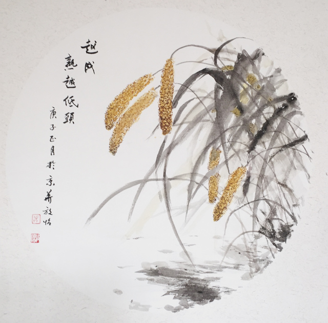 张放怡作品《越成熟越低头》规格：68x68cm.jpg