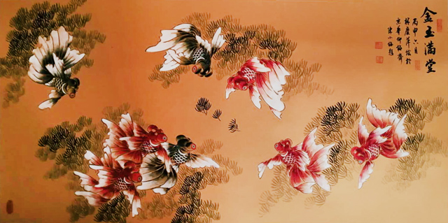 林庆萍-陈长智作品《金玉满堂》金纸-规格：8平尺.jpg