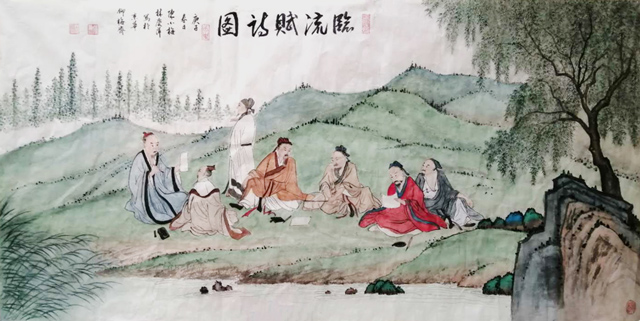 林庆萍-陈长智作品《清流赋诗图》规格：8平尺.jpg