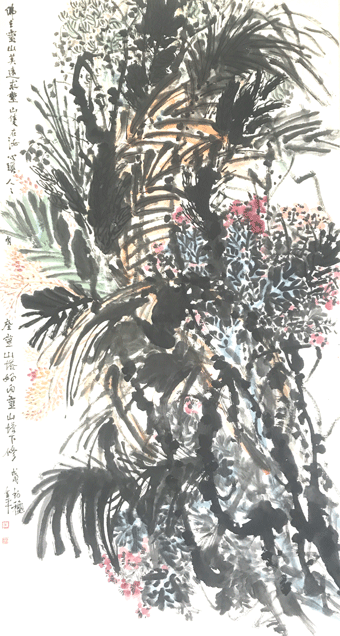 道金平作品《佛在灵山莫远求》规格：180cmx97cm.gif