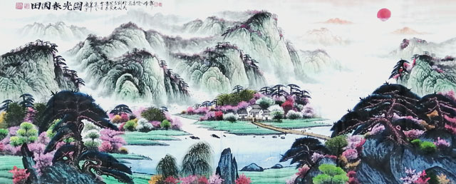 周乃山作品《田园春光图》规格：240cmx98cm.jpg