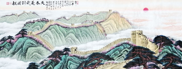 周乃山作品《祖国到处是春天》规格：240cmx98cm.jpg