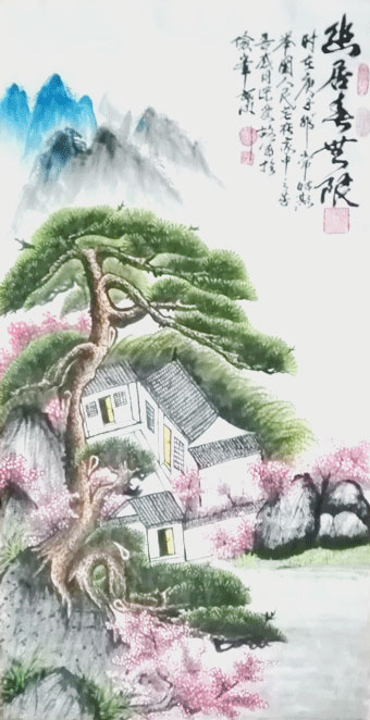 周乃山作品《幽居春无限》规格：99cmx53cm.jpg