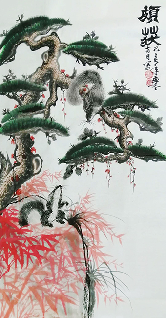 周乃山作品《颇获》规格：138cmx70cm.jpg