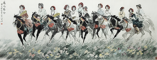 《康巴盛会》规格：145cmx380cm.JPG