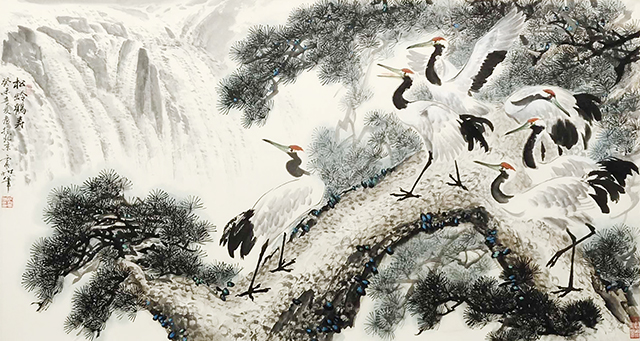 《松龄鹤寿》规格：96cmx180cm.JPG