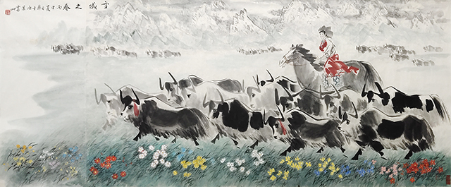 《雪域之春》规格：124cmx301cm.JPG