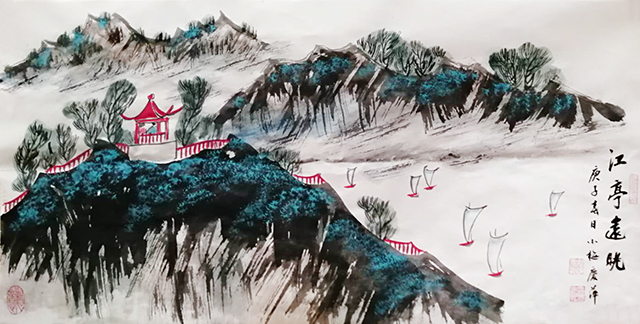 林庆萍 陈长智作品《江亭远眺》规格：2平尺.jpg