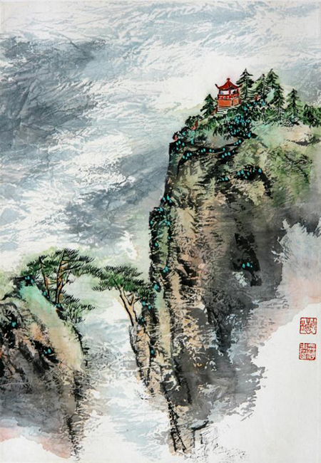 林庆萍 陈长智作品《听涛》规格：44x30cm.jpg