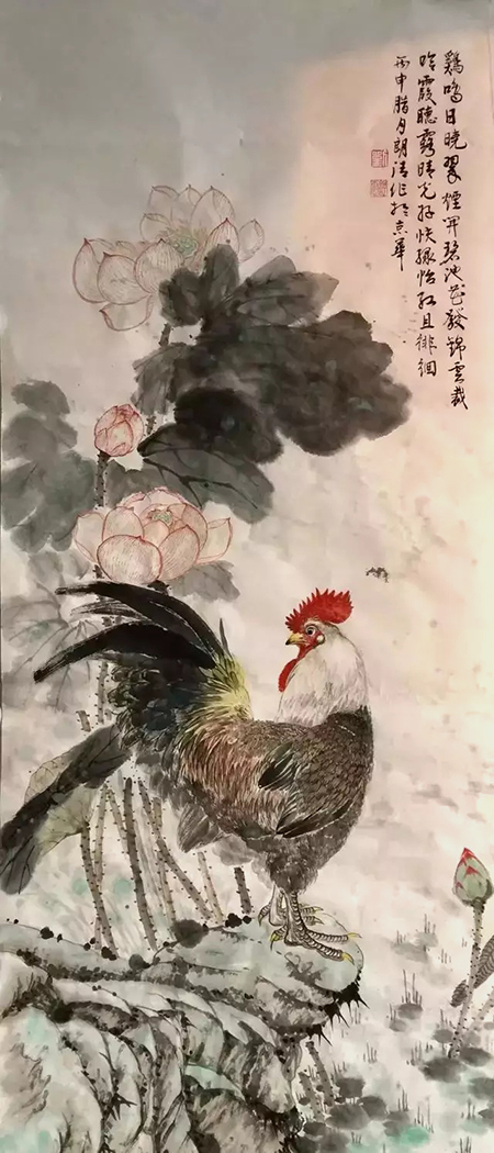 刘朗清作品《鸡鸣日晓》.jpg
