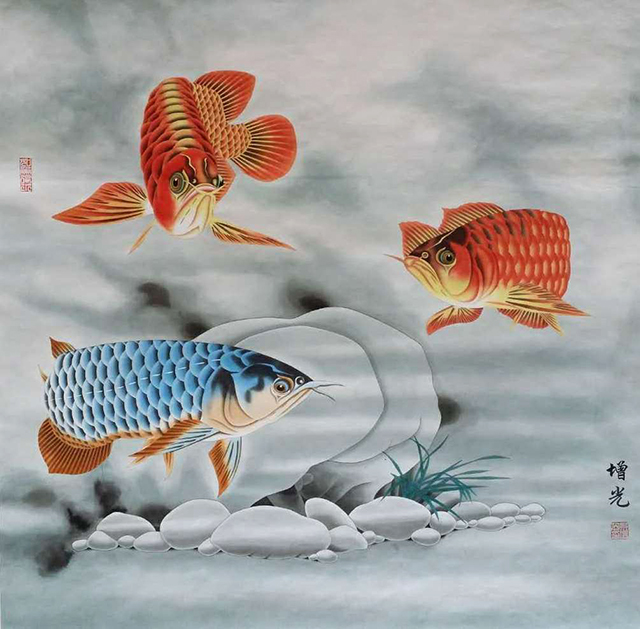 吕增光作品 《金龙戏水》尺寸93×93cm.jpg