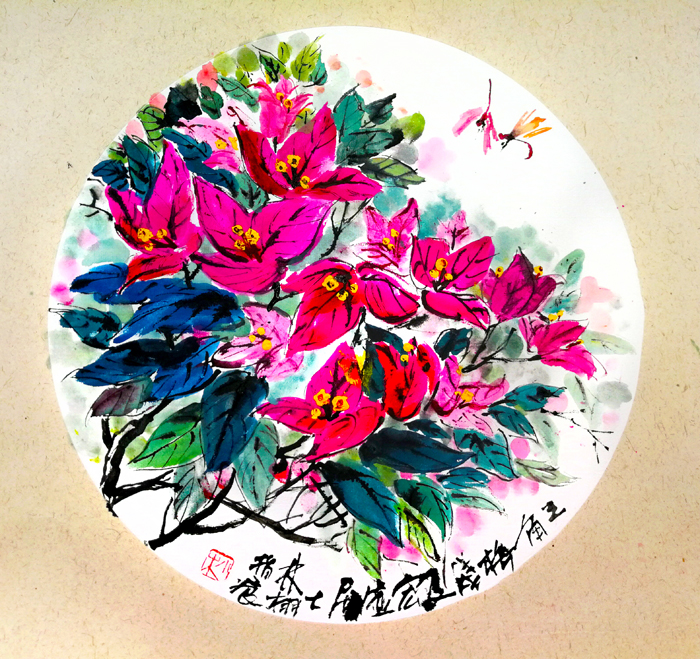 林栩作品 指画《三角梅》.jpg