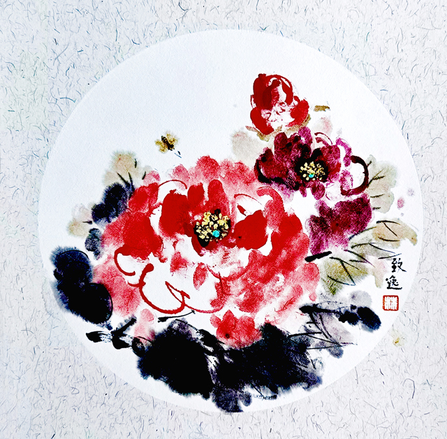 1784252193378681.jpg 林一雷作品《峨眉牡丹》2(林氏画法技艺.指画).jpg