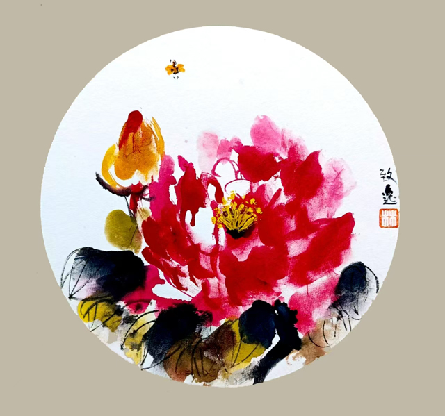 1784252221562865.jpg 林一雷作品《国色天香峨眉有》(四川省非物质文化遗产峨眉山指画,峨眉山市非物质文化遗产峨眉牡丹林氏画法技艺).jpg