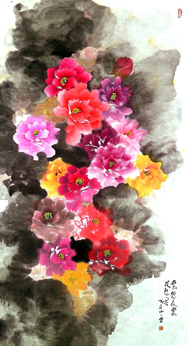 1784252258707178.png 林一雷作品《云想衣裳花想容》(峨眉山市非物质文化遗产峨眉牡丹林氏画法技艺).png