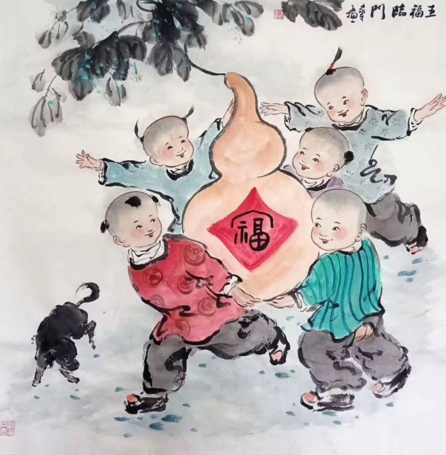 1787559536683912.jpg 王家才作品 4《五福临门》.jpg