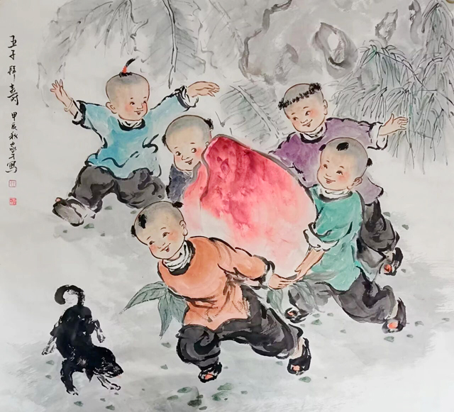 1787560601723189.jpg 王家才作品 6《五子拜寿》.jpg